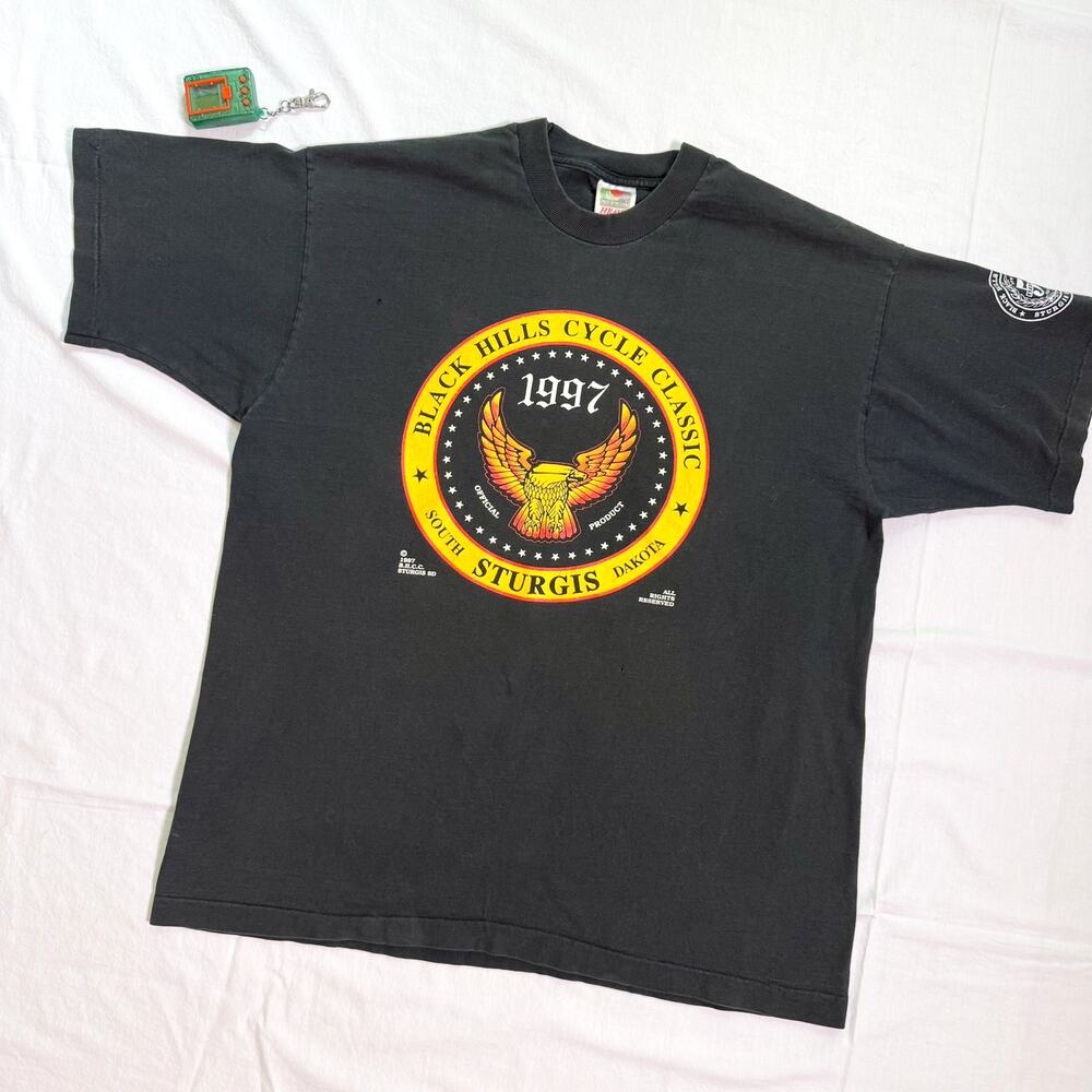 Vintage 90's Sturgis Heavyweight Faded Biker T-Shirt - XL